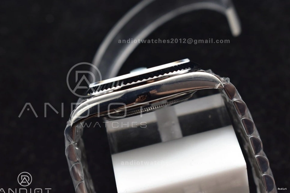 40 V2 Roman GMF SS Bracelet Steel Iced DayDate President On Dial Markers Blue A3255 904L 0309